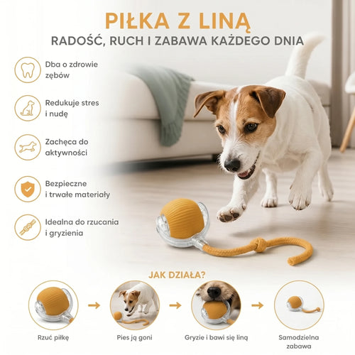 Psia Zabawka Piłka z Liną ⎜ Gryzienie i Samodzielna Zabawa