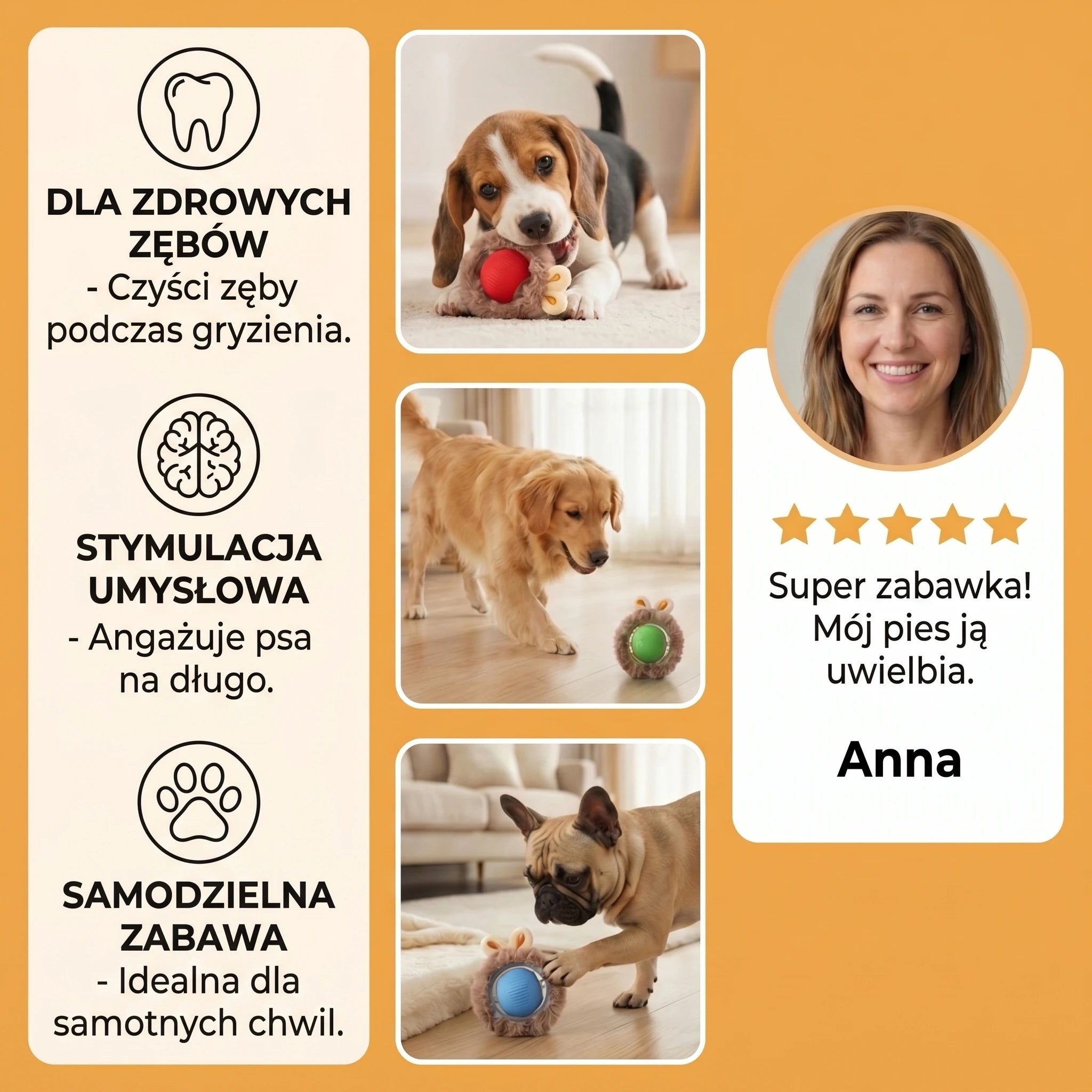 Dog Toy Fur Ball ⎜ Biting and Independent Play